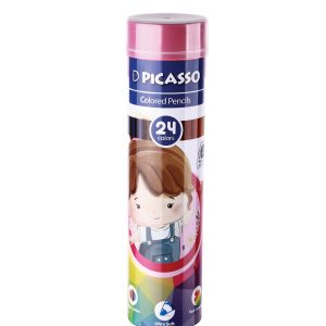 مداد رنگی 24 رنگ جعبه استوانه ای پیکاسو ( 6 جعبه )