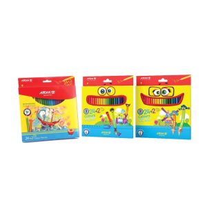 مداد رنگی 24 رنگ مقوایی آریا (6بسته)