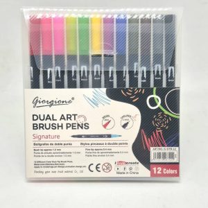 ماژیک 12 رنگ 2 سر براش دار