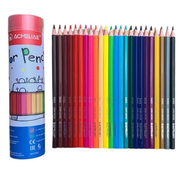 مداد رنگی 24 رنگ جعبه استوانه ACMELIAE - تصویر 2