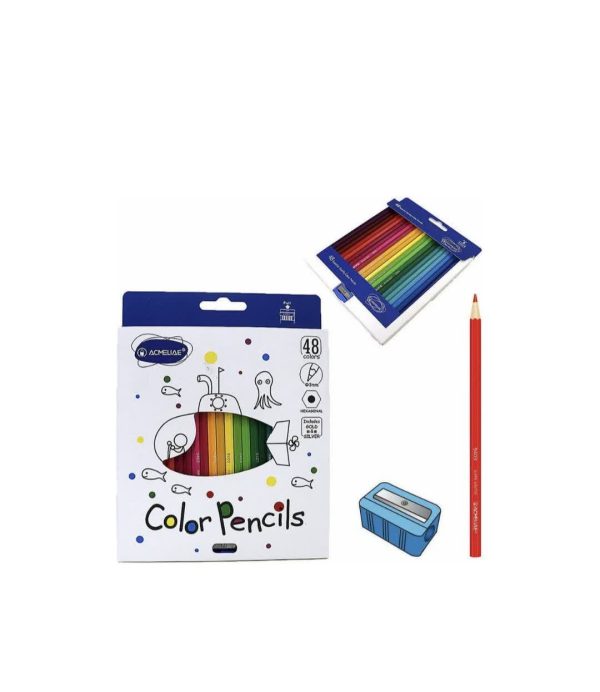 مداد رنگی 48 رنگ مقوایی ACMELIAE - تصویر 3