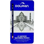 ست مداد طراحی جعبه فلزی DOLPHIN