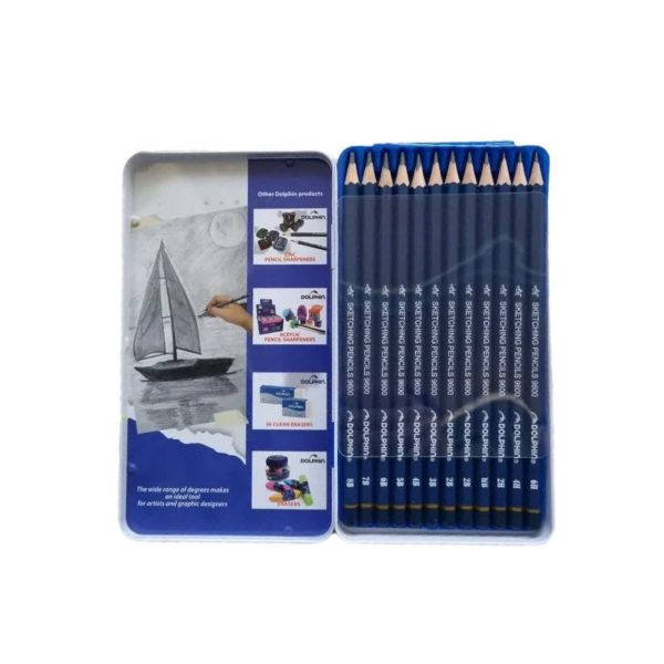 ست مداد طراحی جعبه فلزی DOLPHIN - تصویر 3