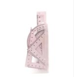 ست نقاله گونیا خط کش فلزی جعبه طلقی آبی