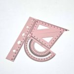 ست نقاله گونیا خط کش فلزی جعبه طلقی آبی - تصویر 2