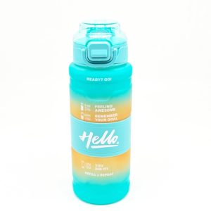قمقمه 800mil دورسلیکونی hello